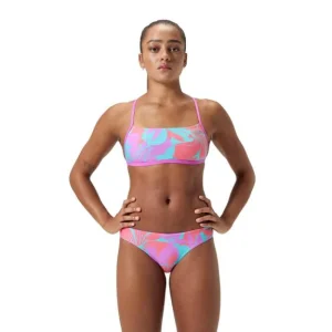 COSTUME 2 PEZZI SPEEDO BIKINI DONNA PISCINA NUOTO FUCHSIA FIORI