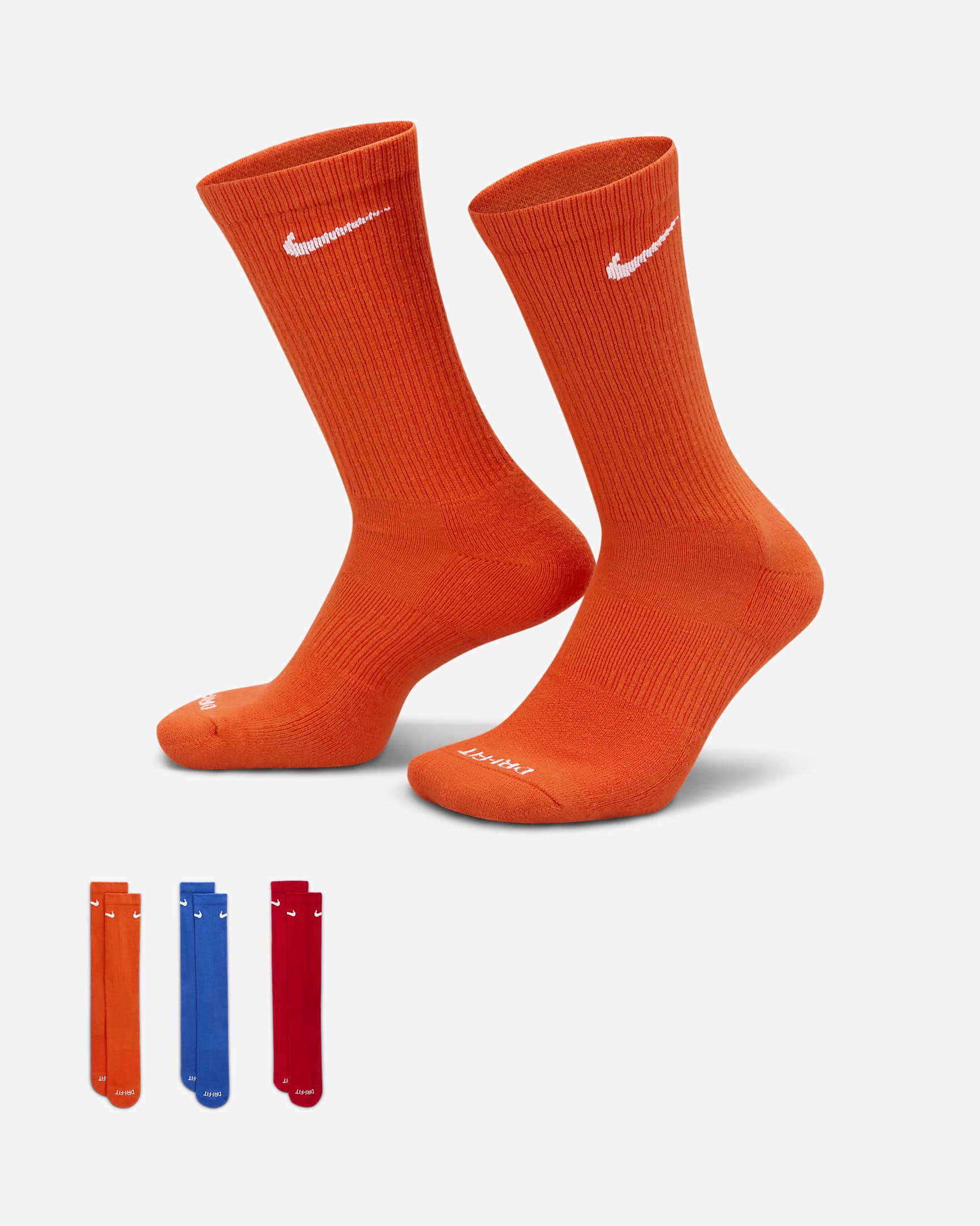 CALZE NIKE TRIPLA EVERYDAY PLUS SOCKS CALZA CROSSFIT 3 PAIA COLORATE - immagine 2