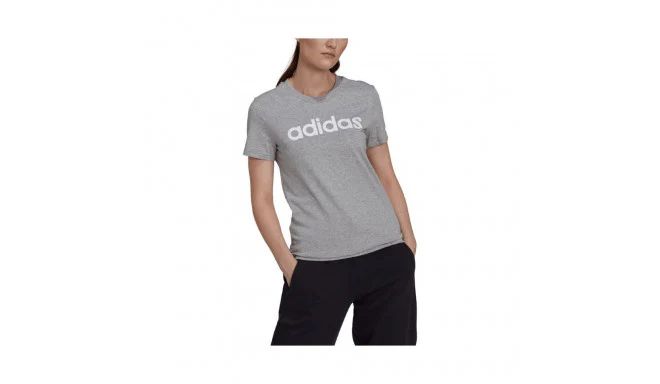 T SHIRT ADIDAS MAGLIA DONNA PALESTRA ESSENTIALS LOGO GRIGIA - immagine 6