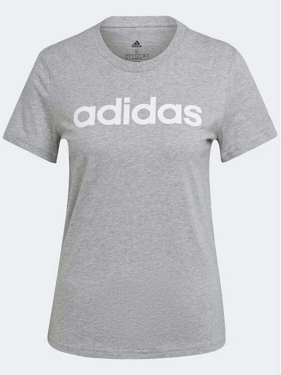 T SHIRT ADIDAS MAGLIA DONNA PALESTRA ESSENTIALS LOGO GRIGIA - immagine 8