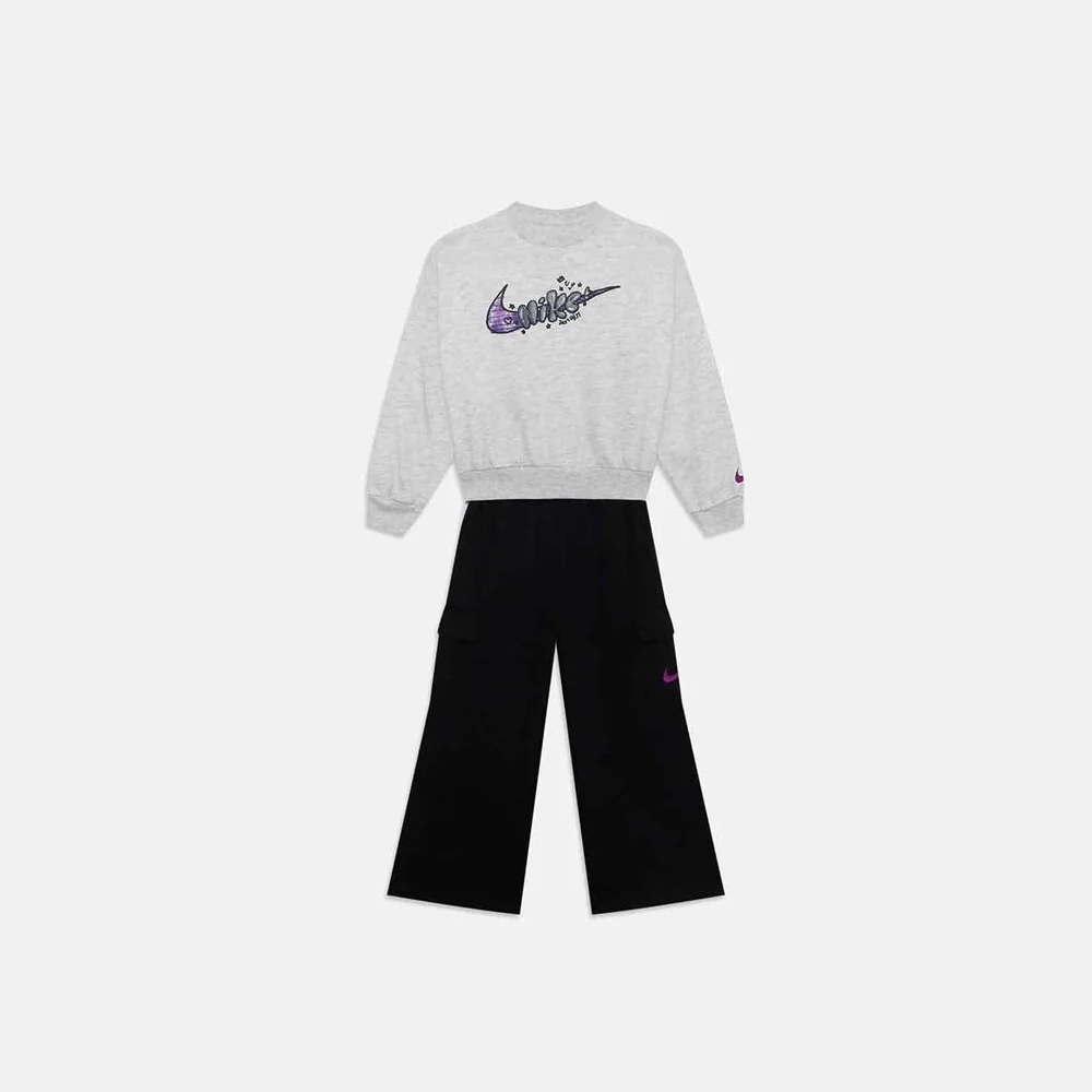 Nike Completo Nkg Po Crew Cargo Ft Pant Set Bambino 16N377