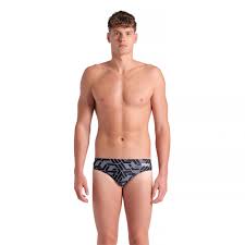 COSTUME ARENA UOMO SLIP PISCINA ESCAPE SWIM BRIEFS GRIGIO NERO BIANCO - immagine 2